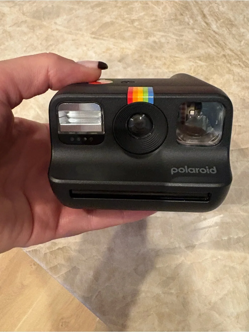 Polaroid Instant Camera in Black with Rainbow Accent